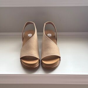 Yellow Box Neutral Beige Slingback Wedge Sandals